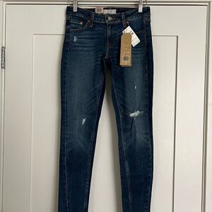 Levi's Altered Women's Jeans 711 Skinny Fit Blue Distressed Stretch Denim 26x30